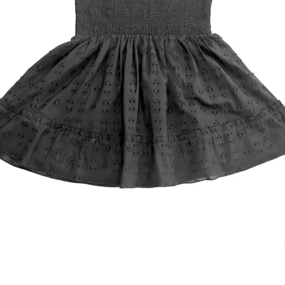 Anthropologie Cleobella tie shoulder adjustable black mini sundress short large - Picture 6 of 13